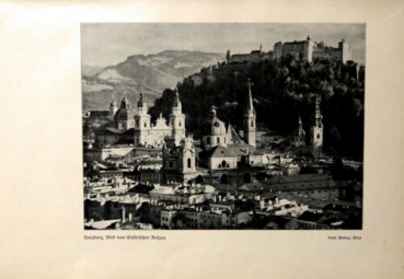 1932 - Salzburg, Blick vom Elektrischen Aufzug, alter Druck